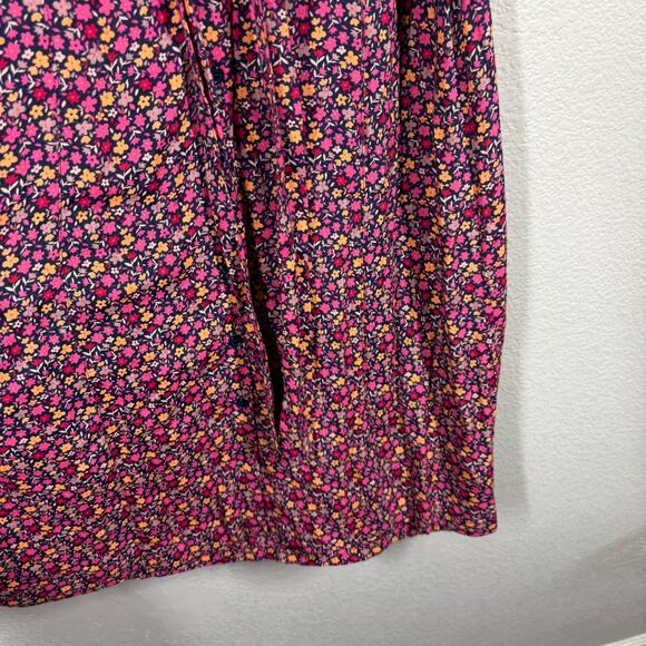 Fat Face Size 2 Midi Shirt Dress Red Pink Floral Belted Short Sleeves Colorful - Picture 5 of 10